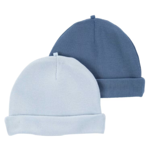 Kit touca bebê 4 peças com dobra azul | Carter's